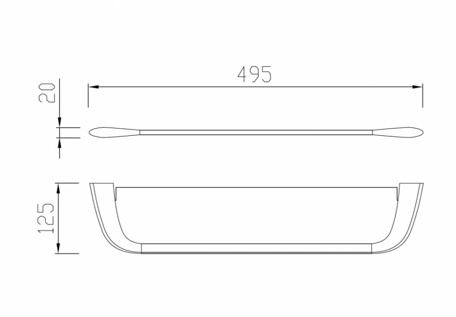 Полка стеклянная ABBER Nord AA1555B черная матовая ФОТО
