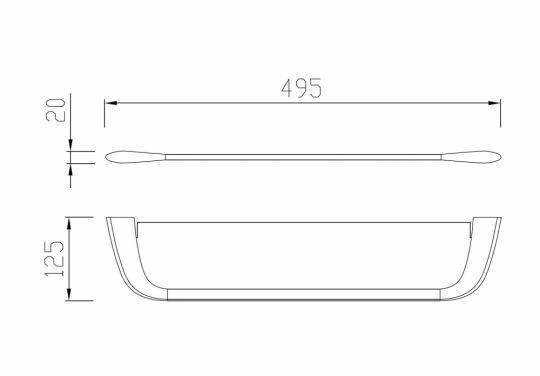 Полка стеклянная ABBER Nord AA1555B черная матовая схема 2