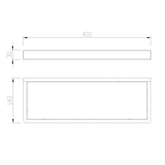 Полка стеклянная ABBER Westen AA1759B черная матовая схема 2