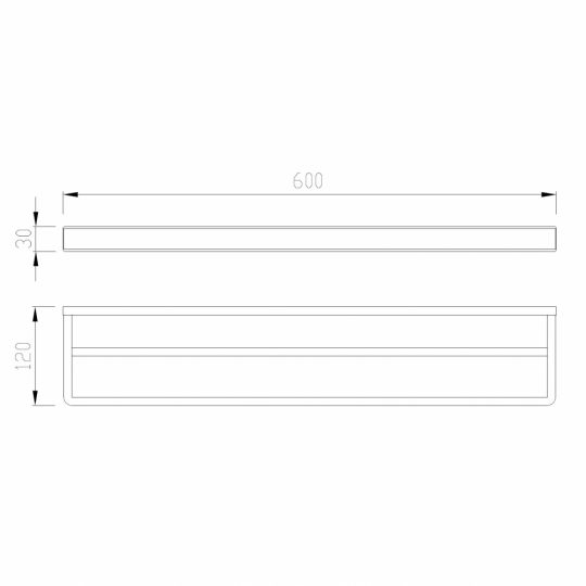 Полотенцедержатель двойной ABBER Westen AA1756B черный матовый схема 2