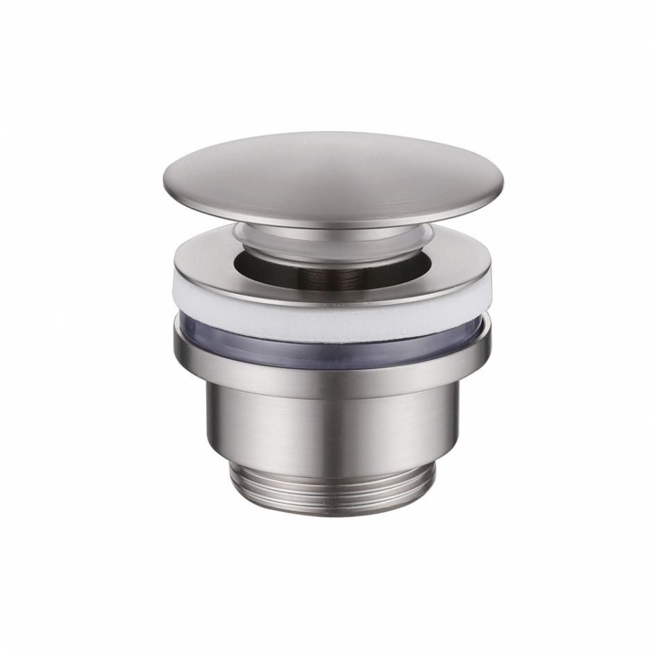 Донный клапан ABBER AF0011SP без перелива, клик-клак, сатин