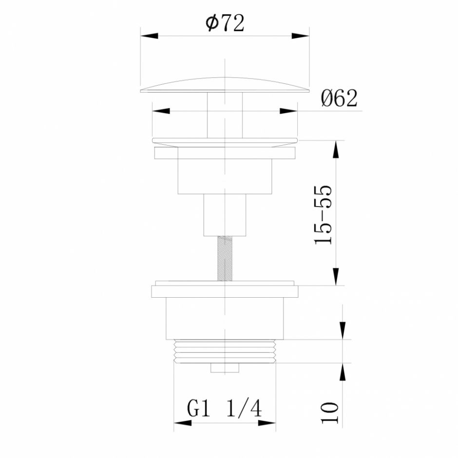 Донный клапан ABBER AF0012G без перелива, фиксированный, золото матовое ФОТО