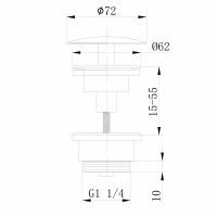 Донный клапан ABBER AF0012RG без перелива, фиксированный, розовое золото схема 2 Донный клапан ABBER AF0012RG без перелива, фиксированный, розовое золото схема 2