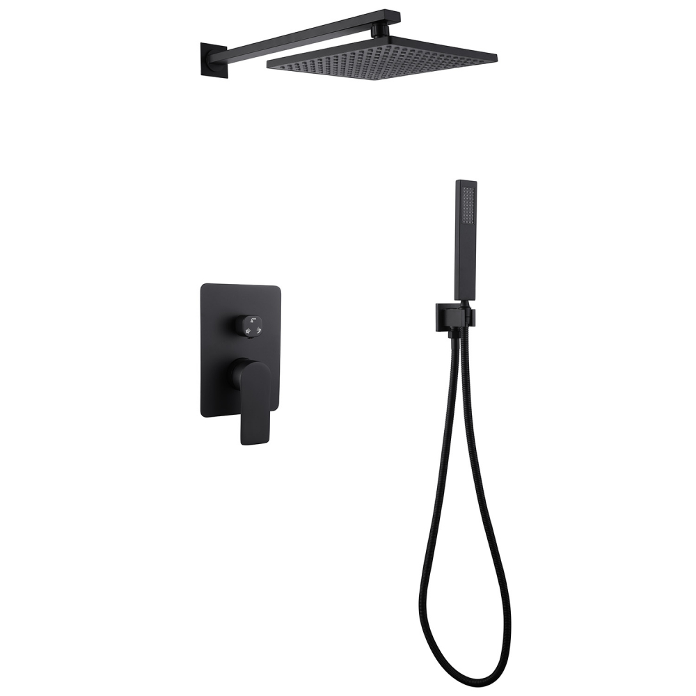 Душевая система ABBER Weiss Insel AF8018B скрытого монтажа без излива, черная матовая цена от 33 200 ₽ Фото Душевая система ABBER Weiss Insel AF8018B скрытого монтажа без излива, черная матовая