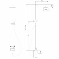 Душевая стойка ABBER Weiss Insel AF8020 без излива, хром схема 2