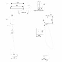 Душевая система ABBER Weiss Insel AF8050 скрытого монтажа с изливом, термостат, хром схема 2 Душевая система ABBER Weiss Insel AF8050 скрытого монтажа с изливом, термостат, хром схема 2