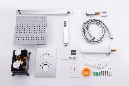 Душевая система ABBER Weiss Insel AF8050 скрытого монтажа с изливом, термостат, хром схема 3 Душевая система ABBER Weiss Insel AF8050 скрытого монтажа с изливом, термостат, хром схема 3