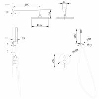 Душевая система ABBER Wasser Kreis AF8118RG скрытого монтажа без излива, розовое золото схема 2