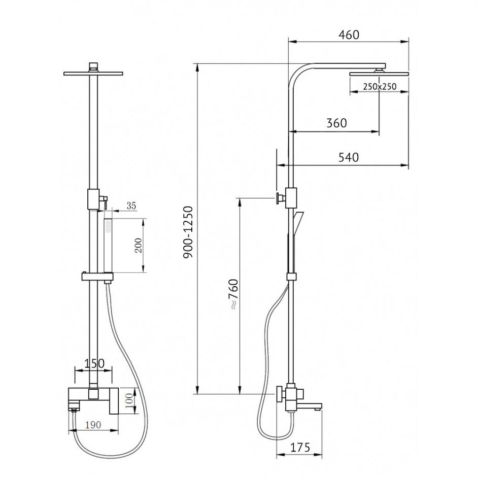 Душевая стойка ABBER Daheim AF8216NG с изливом, никель ФОТО