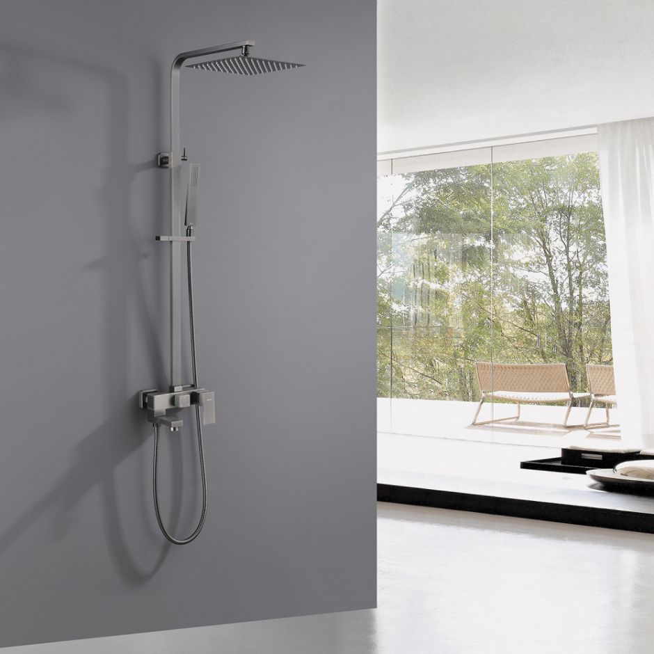 Душевая стойка ABBER Daheim AF8216NGL с изливом, никель ФОТО