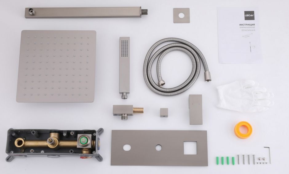 Душевая система ABBER Daheim AF8218SP скрытого монтажа без излива, сатин ФОТО