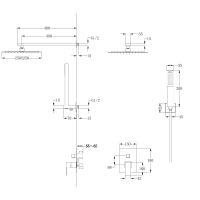 Душевая система ABBER Daheim AF8219 скрытого монтажа без излива, хром схема 2