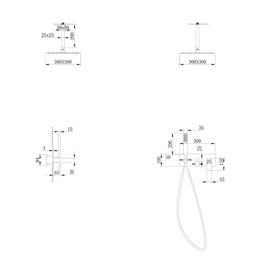 Душевая система ABBER Daheim AF8221W скрытого монтажа без излива, белый матовый ФОТО