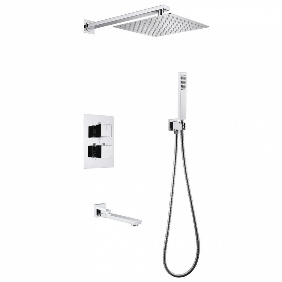 Изображение Душевая система ABBER Daheim AF8250 скрытого монтажа с изливом, термостат, хром