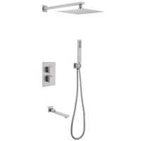 Душевая система ABBER Daheim AF8250SP скрытого монтажа с изливом, термостат, сатин схема 1