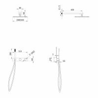 Душевая система ABBER Rund AF8718G скрытого монтажа без излива, золото матовое схема 2