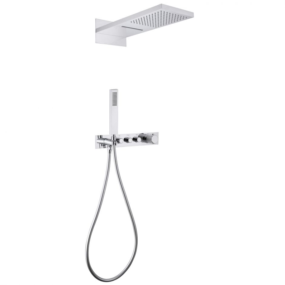 Изображение Душевая система ABBER Rund AF8752 скрытого монтажа без излива, термостат, хром