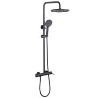 Душевая стойка ABBER Emotion AF8816BL с изливом, черный матовый схема 1