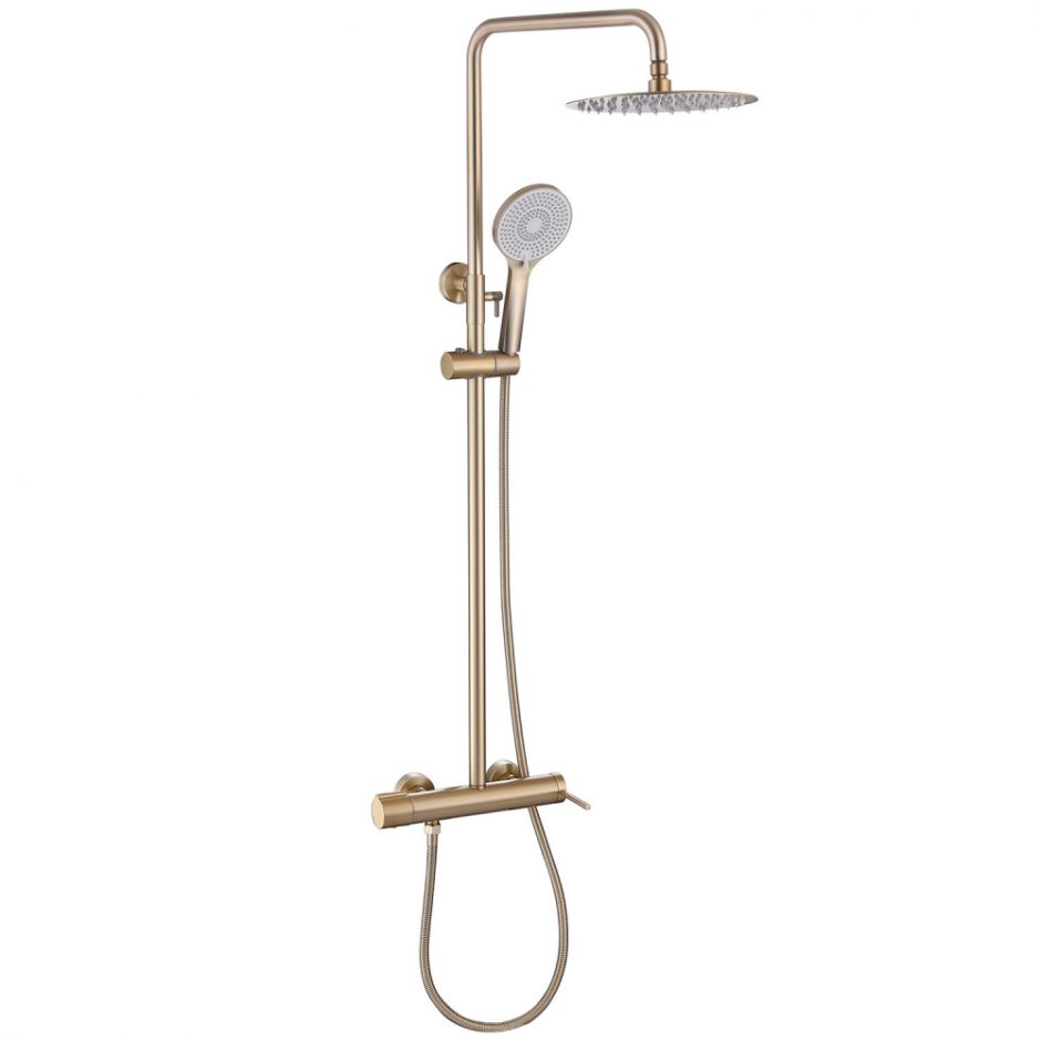 Душевая стойка ABBER Emotion AF8816GL с изливом, золото матовое