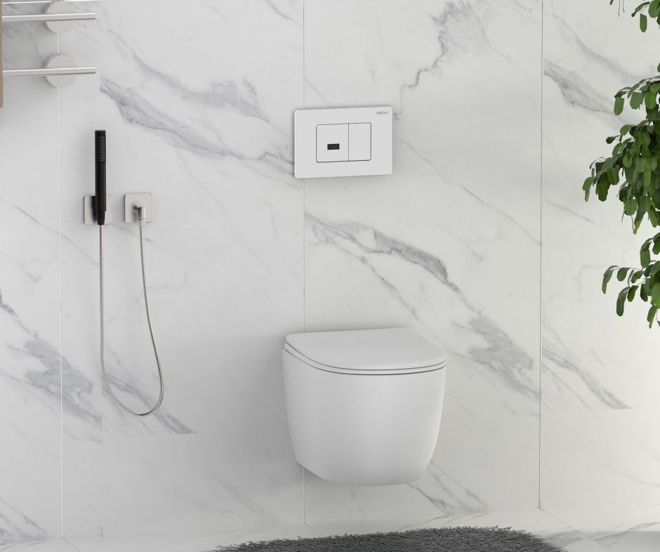 Кнопка смыва сенсорная ABBER AC0122SMW белая матовая ФОТО