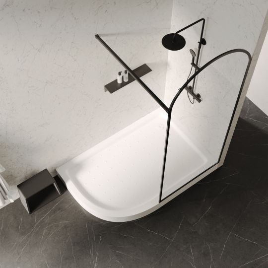 Душевой поддон ABBER AD3E129 R 120х90 асимметричный, акриловый, белый схема 7