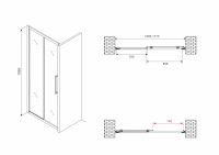 Душевая дверь ABBER Schwarzer Diamant AG30170MH 170 см схема 2