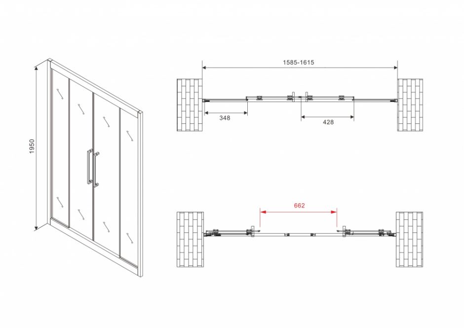 Душевая дверь ABBER Schwarzer Diamant AG33160BH 160 см ФОТО