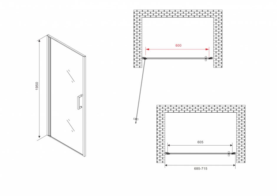 Душевая дверь ABBER Sonnenstrand AG04070M 70 см ФОТО