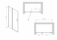 Душевая дверь ABBER Sonnenstrand AG04110MS 110 см схема 2