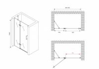 Душевая дверь ABBER Zart AG08090B 90 см схема 2 Душевая дверь ABBER Zart AG08090B 90 см схема 2