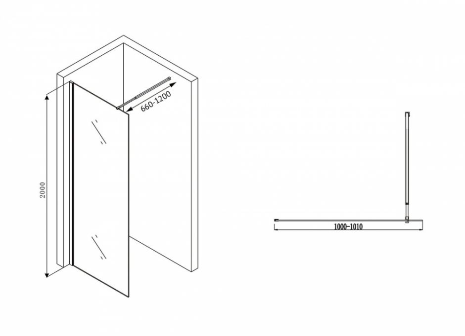 Душевая перегородка ABBER Immer Offen AG61100B8 ФОТО