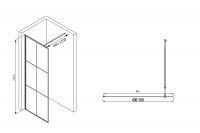 Душевая перегородка ABBER Immer Offen AG62090B схема 2