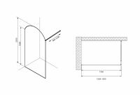 Душевая перегородка ABBER Immer Offen AG64120BN схема 2 Душевая перегородка ABBER Immer Offen AG64120BN схема 2