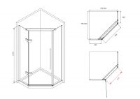 Душевой уголок ABBER Ewiges Wasser AG05080B 80х80 см схема 2