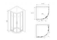 Душевой уголок ABBER Schwarzer Diamant AG01090B 90х90 см схема 2