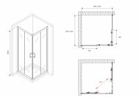 Душевой уголок ABBER Schwarzer Diamant AG02100B5 100х100 см схема 2