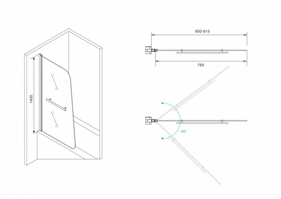 Шторка на ванну ABBER Ewiges Wasser AG50080B ФОТО