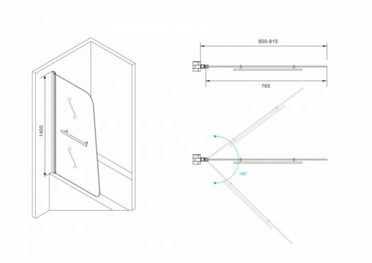 Шторка на ванну ABBER Ewiges Wasser AG50080B схема 2