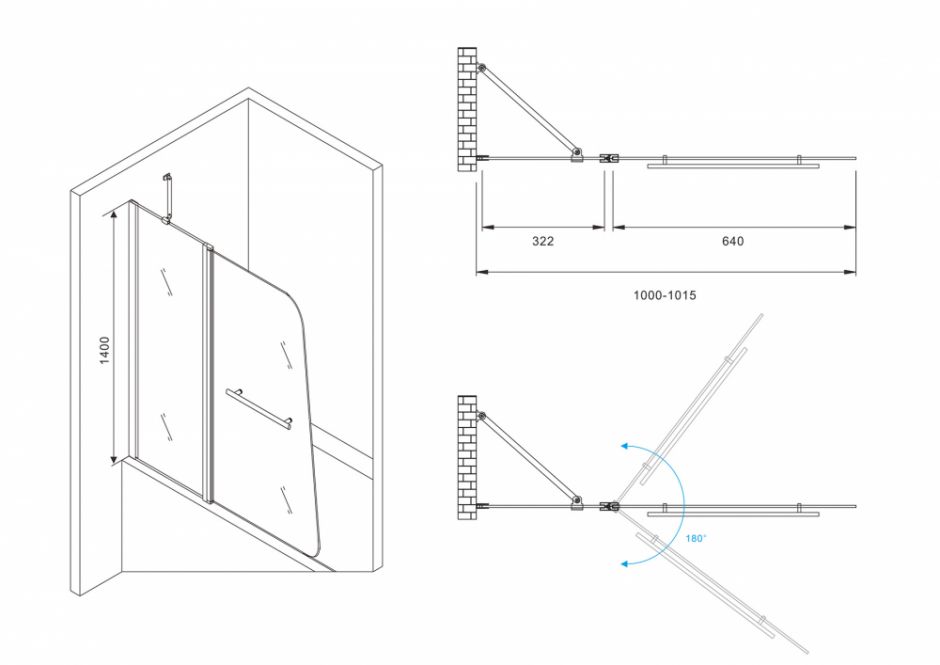 Шторка на ванну ABBER Ewiges Wasser AG50100B ФОТО