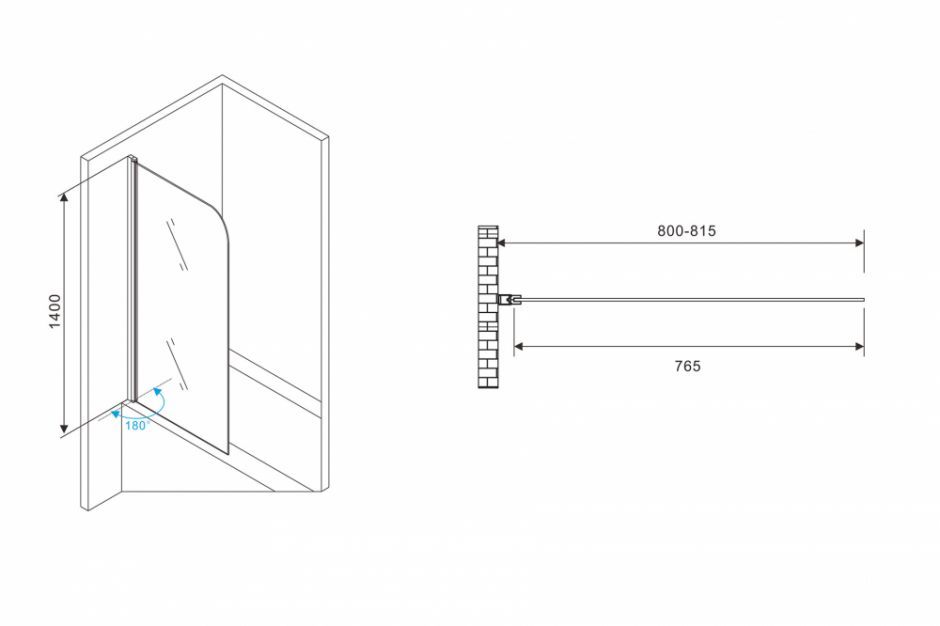 Шторка на ванну ABBER Ewiges Wasser AG52080B ФОТО