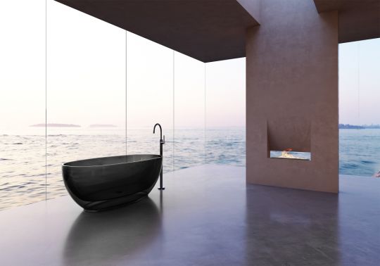 Прозрачная ванна ABBER Kristall AT9703Onyx черная схема 3