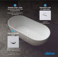 Ванна из искусственного камня ABBER Stein AS9613-1.6 белая матовая схема 8 Ванна из искусственного камня ABBER Stein AS9613-1.6 белая матовая схема 8