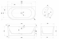 Ванна из искусственного камня ABBER Stein AS9652 белая матовая схема 2 Ванна из искусственного камня ABBER Stein AS9652 белая матовая схема 2