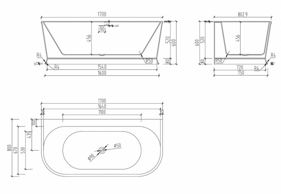 Акриловая ванна ABBER AB9276 белая ФОТО
