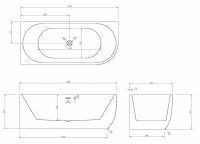 Акриловая ванна ABBER AB9315 L белая схема 2