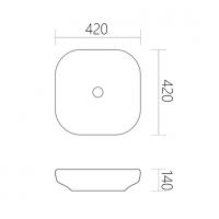 Раковина накладная ABBER Rechteck AC2217MW белая матовая схема 2