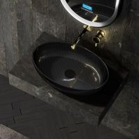 Овальная накладная карбоновая раковина ABBER Karbon AK2041 схема 1