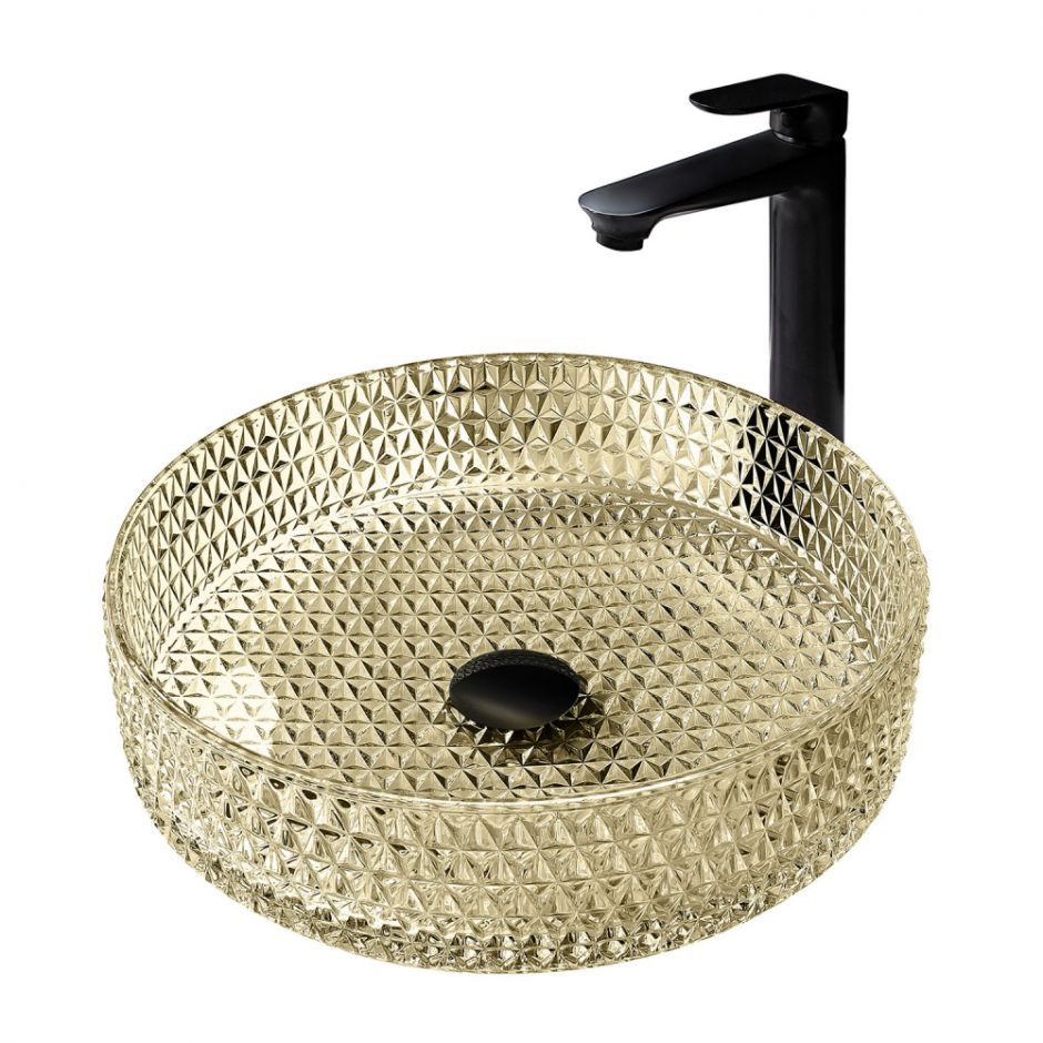 Изображение Раковина накладная стеклянная ABBER Glas AK2301GG золото