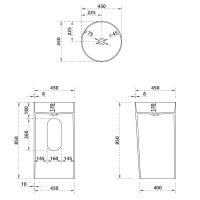 Раковина отдельностоящая ABBER Stein AS2506-H белая матовая схема 2