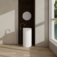 Раковина отдельностоящая ABBER Stein AS2516 белая матовая схема 1